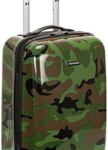 Rockland Safari Hardside Spinner Wheel Luggage, CAMO, Carry-On 20"
