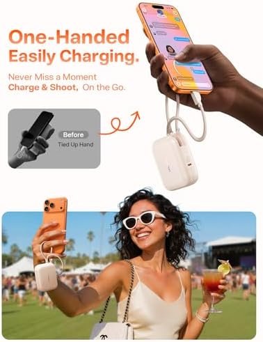 TORRAS EasyGo Portable Charger, 45W Fast Charging 10000mAh Power Bank [Travel & Daily Essentials] Built in Cable USB C, Phone Battery Pack Powerbank for iPhone Air/17/16/15 Series, Samsung, iPad etc - Image 7
