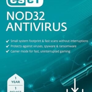 ESET NOD32 Antivirus | 2025 Edition | 1 Device | 1 Year | Antivirus Software | Gamer Mode | Small System Footprint | Digital Download [PC/Mac]
