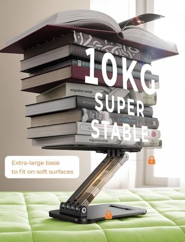 LISEN for iPad Stand Tablet Holder for Desk, Cool Home Office Desk Accessories for Men Women Kids Tablet Gifts, Office Home Essentials Gadgets Portable Monitor Stand for iPad a16 Accessories Kindle - Image 6