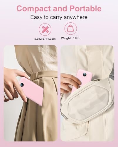 Portable Charger, 12000mAh 22.5W Fast Charging Power Bank with Built-in Cables & Wall Plug, External Battery Pack with LED Display, Travel Essentials Battery Bank for iPhone, iPad, Samsung Fairy Pink - Image 6