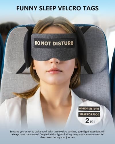 Travel Pillows for Airplanes, Plane Pillow with Eye Mask for Long Flights Sleeping, 360° Support Airplane Head Strap Compact Flight Essentials for Travel Sleep Neck Upright, Stop Bobblehead (Grey) - Image 2