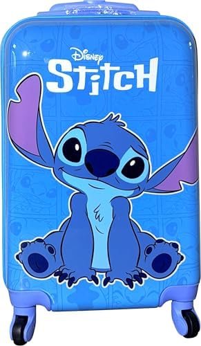 Fast Forward Kids Licensed Hard-Side 21” Spinner Luggage Lightweight Carry-On Suitcase (Stitch I)