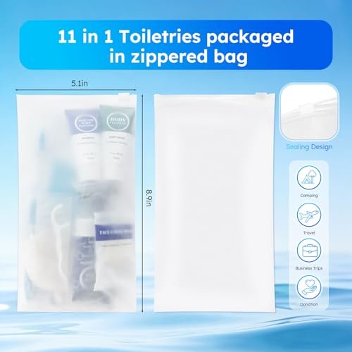 Travel Hygiene Kit Personal Toiletries Bulk, Disposable Homeless Care Package Supplies, Men Toiletry Set Cleaning Essentials Individually Wrapped for Camping, Travel, Relief, Charity (11-in-1, 20) - Image 3