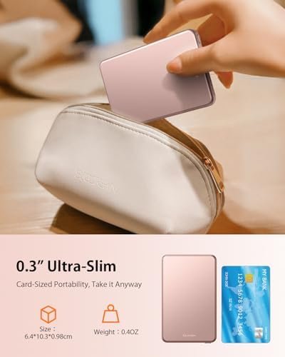 [0.3" Ultra Slim] [Alloy-Made] ULiXWH for Magsafe Portable Charger for iPhone, 2025 Upgrade 5000mAh Fast Charging Magnetic Power Bank, Wireless Battery Pack for iPhone 17 Air 16 15 Pro Max 14 13, Pink - Image 2
