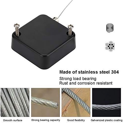 Loradar Retractable Cable Lock with Cable Tether Safety Strap, Wire Rope Safety Lock for Earphone and All Kinds of Exhibits Such As Glasses, Shoes, Key Box, Jewelry, Watches-2 Pack - Image 2
