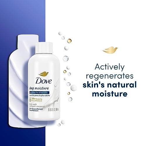Dove Body Wash Deep Moisture for 24hr Lotion-Soft Skin Moisturizing Skin Cleanser with No Sulfates No Parabens 3 oz - Image 5