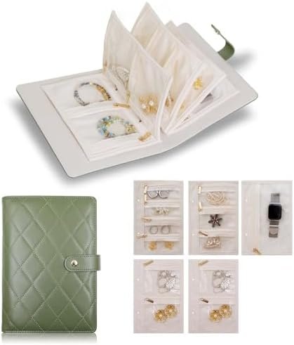 Travel Jewelry Organizer Case,Portable Jewelry Organizers Storage Book, Compact Jewelry Roll for Earrings, Rings, Necklaces - Perfect Jewelry Travel Bag for Women - Image 2