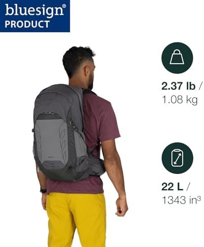 Osprey Talon 22L Men's Lightweight Hiking Backpack - Small Daypack for Travel & Camping, Frosty Mint Green/Night Shift - Image 2