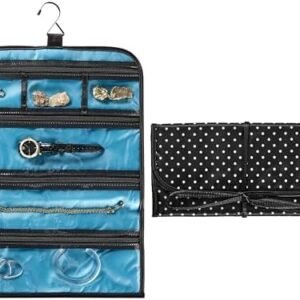 Travel Smart by Conair Jewelry Roll Bag, Black/White