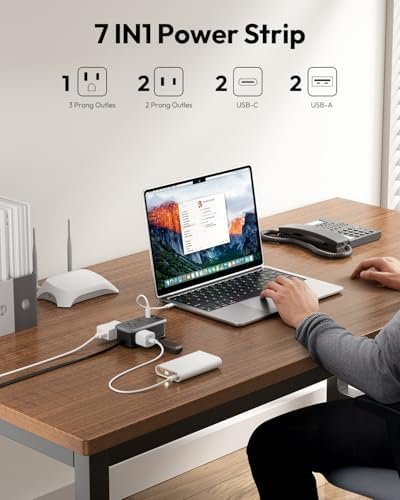 NTONPOWER GAN Ultra 65W USB Fast Charging Station, 7 in 1 Travel Power Strip with 3 Outlets 4 USB (2 USB C), Extension Cord 4ft, Travel Essentials, Cruise Power Strip Compatible with MacBook, iPhone - Image 3