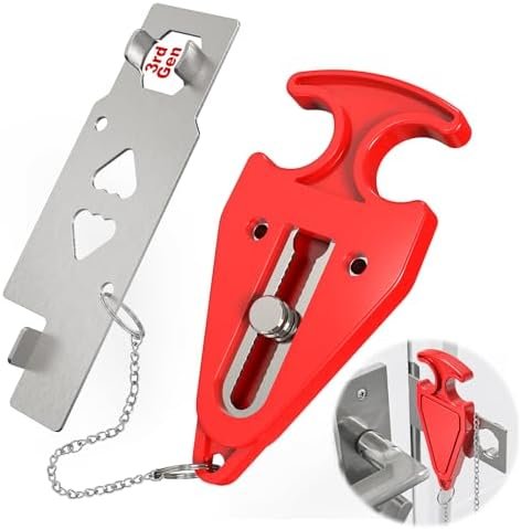3rd Gen Portable Door Lock - Hotel Door Locks for Travelers Security, Travel Lock for Apartment/Dorm/Home - Extra Safety & Privacy Protection Device