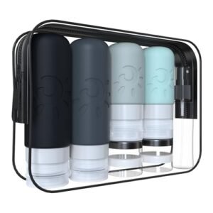 18 Pack travel Bottles for Toiletries, TSA Approved Silicone Travel Containers Leak Proof Refillable Travel Accessories for Shampoo Conditioner Lotion Body Wash(Multicolored A)