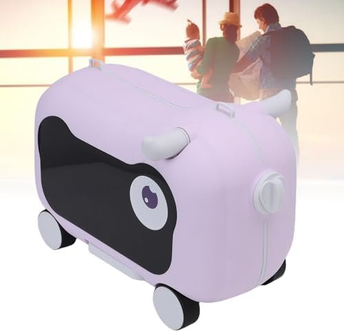 18.9" Ride On Travel Suitcase for Kids, Lightweight and Portable Carry on Luggage with Wheels, Pressure Proof and Sturdy with A Large Capacity Design for kids on the go (Violet) - Image 3