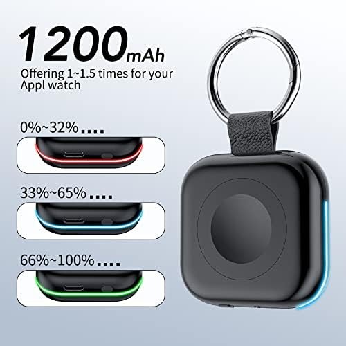 HUOTO Portable Charger for Apple Watch,Wireless Magnetic iWatch Charger 1200mAh Power Bank Travel Keychain Accessories Smart Chargers for Apple Watch Series 11/10/9/8/7/6/SE/5/4/3/2/1/UItra/UItra 2 - Image 2