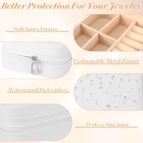 MAQUITA 10 Pcs Jewelry Travel Case, Bridesmaid Gifts, Velvet Portable Travel Organizer Small Jewelry Box Bridesmaid Proposal Gifts Box Mini Storage - Image 4