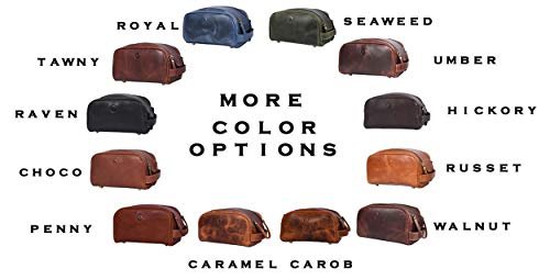 Leather Toiletry Bag for Men | Grooming Travel Kit | With Waterproof Lining | By Aaron Leather (Dark Brown) - Image 9