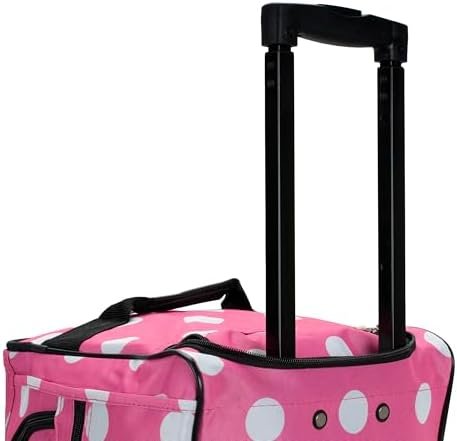 Rockland Rolling Duffel Bag, Pink Dot, 22" - Image 8