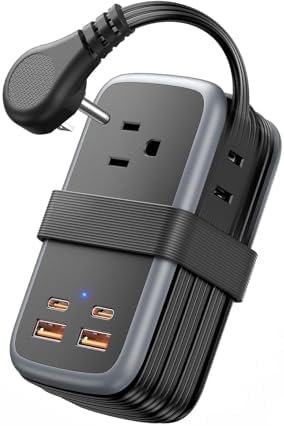 NTONPOWER GAN Ultra 65W USB Fast Charging Station, 7 in 1 Travel Power Strip with 3 Outlets 4 USB (2 USB C), Extension Cord 4ft, Travel Essentials, Cruise Power Strip Compatible with MacBook, iPhone