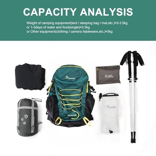 MOUNTAINTOP Hiking Backpack,30L Camping Backpack, Men Women Hiking Daypack Lightweight Travel Backpack for Climbing(Deep Green) - Image 7