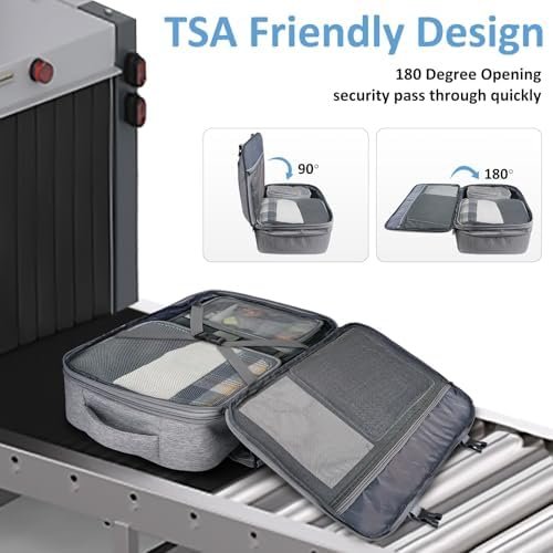 Vancropak Carry on Backpack, Extra Large 40L Airline Approved Travel Backpacks with 3 Packing Cubes for Women Men, Water Resistant Expandable Overnight Luggage Daypack Business Weekender Bag, Grey - Image 3