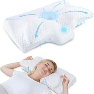 HOMCA Cervical Pillow Memory Foam Pillows - Contour Memory Foam Pillow for Neck Pain Relief, Orthopedic Neck Bed Pillow for Side Sleepers Back and Stomach