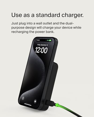 Belkin Portable Charger, Wireless Power Bank 15W 10000 mAh w/ Qi2, MagSafe Charger + Built-in Pop-up Kickstand - iPhone 17, Air, Pro, Pro Max, AirPods, Apple Watch, Google Pixel 10, etc. - Black - Image 10