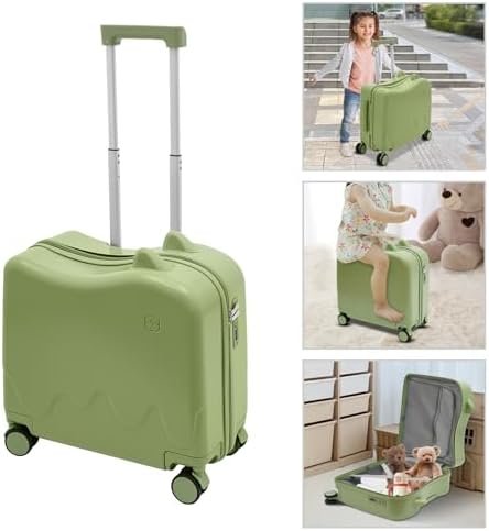 18" Ride-On Travel Suitcase for Kids, Carry on Luggage Kids with Spinner Wheels, Children Rolling Trolly Luggage, Rideable Travel Case for Toddlers & Children - Image 2