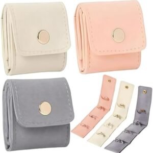3 Pcs Mini Travel Jewelry Bag, Jewelry Organizer, Mini Pouch, Foldable Multifunctional Travel Jewelrys Pouch With Buckle