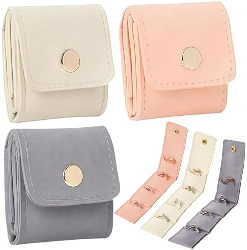 3 Pcs Mini Travel Jewelry Bag, Jewelry Organizer, Mini Pouch, Foldable Multifunctional Travel Jewelrys Pouch With Buckle