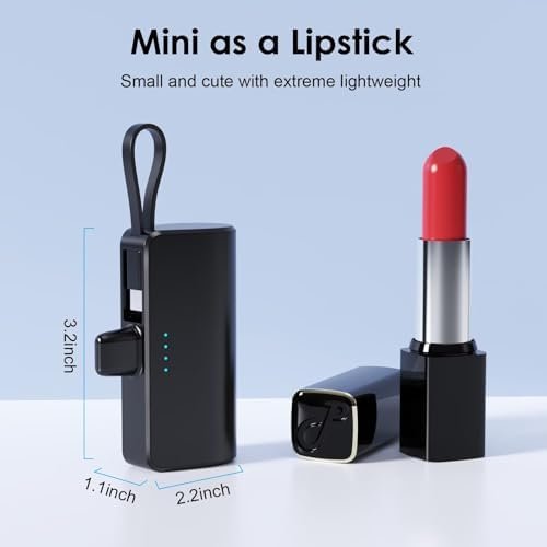 Mini Portable Charger for iPhone with Built-in Type-C Cable, 5200mAh Ultra-Compact Power Bank, PD 20W Fast Charging Battery Pack Phone Charger for iPhone 16/15/14/13/12, Samsung, Google, Android - Image 3