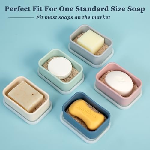 Leak Proof Silicone Travel Soap Case with Draining Tray - Bar Soap Holder for Travel, Gym & Camping - Mess-Free Portable Soap Container for Carry-on Bags (Light Pink) - Image 6