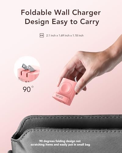 VRURC Charger for iPhone & Apple Watch, 20W USB C Fast Charging Block, 3-in-1 Compact Travel Adapter with 2 Port for iPhone 17/16/15/14/13, Wireless Magnetic for iWatch SE/11/10/9/8/7/6/5/4-Pink - Image 4