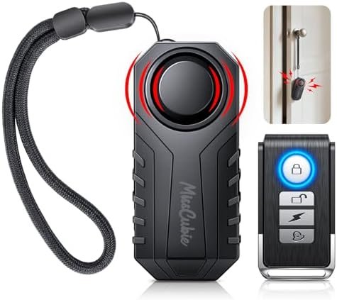 Door Handle Alarm, Door Alarms for Home Security & Anti-Theft with 113dB Vibration Triggered Portable Alarms- Perfect for Kids, Toddler, Elderly, Hotel, Travel, Bedroom