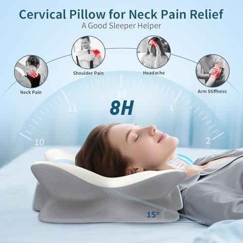 Cervical Pillow for Neck and Shoulder Pain Relief - Ergonomic Neck Pillow for Sleeping, Contour Memory Foam Pillows Side Sleeper Pillow for Neck Support, Bed Pillow for Side Back Stomach Sleepers - Image 2