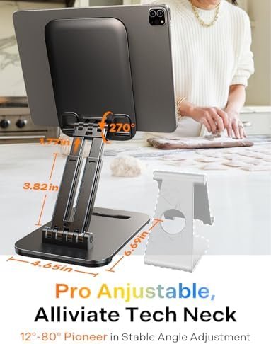 LISEN for iPad Stand Tablet Holder for Desk, Cool Home Office Desk Accessories for Men Women Kids Tablet Gifts, Office Home Essentials Gadgets Portable Monitor Stand for iPad a16 Accessories Kindle - Image 3
