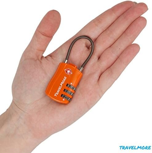 TravelMore 10 Pack TSA Approved Travel Combination Cable Luggage Locks for Suitcases - Orange - Image 5
