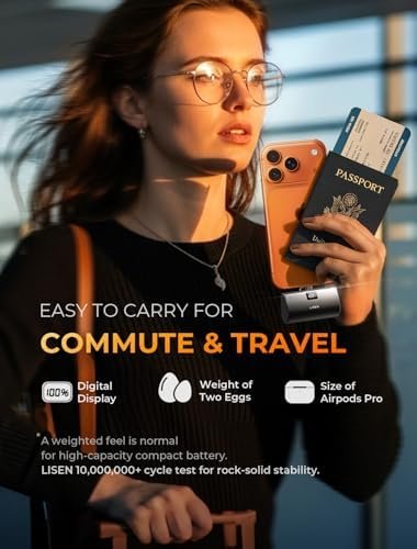 7000mAh Mini Portable Charger USB C Power Bank for iPhone 17 Pro Max 22.5W Fast Charging[USB-C Only, No Cable Needed], LISEN for iPhone 17 Pro Max 16 15, Samsung,Pixel, iPad, AirPods - Image 8