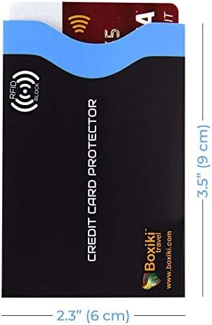Boxiki Travel RFID Blocking Sleeves, Set with Color Coding | Identity Theft Prevention RFID Blocking Envelopes Set of 12 Credit Card Sleeves (Navy Blue) - Image 3
