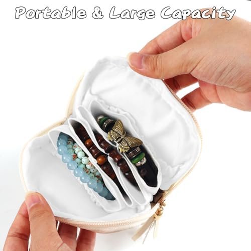 ZLFSRQ Travel Jewelry Case Organizer Small Jewelry Pouch Bag Mini Travel Jewellery Box Portable Jewellery Organizer Storage Bag with Zipper Jewels Pouches for Bracelet Rings Earring for Women - Image 7