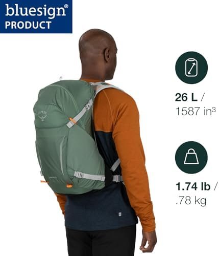 Osprey Hikelite 26L Hiking Backpack for Men and Women - Lightweight Daypack with Breathable Backpanel and Raincover - Ideal for Day Hikes, Travel, and Everyday Use in Any Weather, Black - Image 2