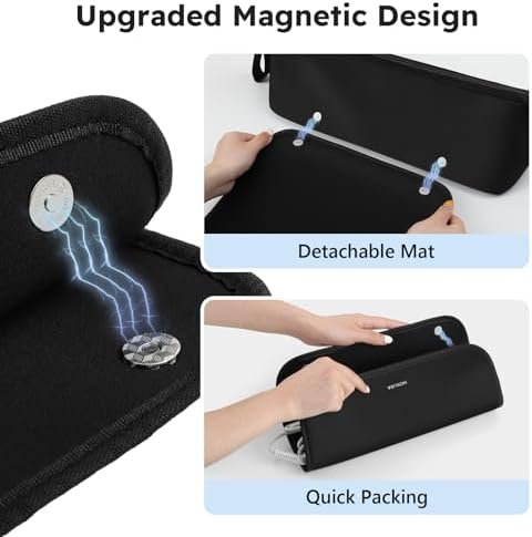 MOKURA Hot Hair Tools Travel Bag with Heat Resistant Mat Removable, Hair Accessories Organizer Case, Women Travel Essentials, Storage Pouch for Curling Iron Straightener Flat Iron Hair Dryer, Black - Image 3
