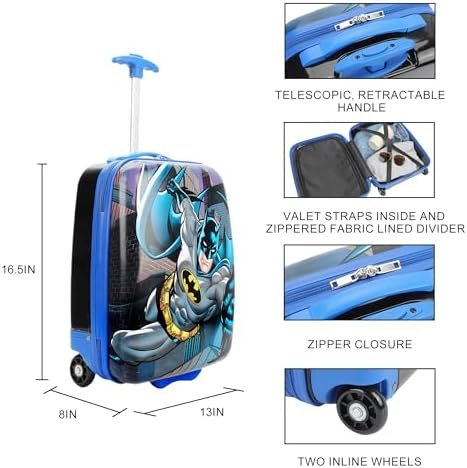 Bioworld Batman Gotham City Youth 16.5" 2-Wheel Luggage - Image 2