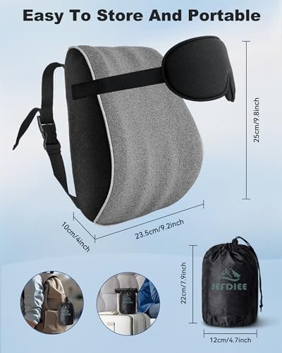 JefDiee Travel Pillows for Airplanes,Travel Pillow with Eye Mask,Prevents Head Forward,Neck Pillow Airplane for Sleeping,Used for Long Flight,Road Trip,Car Headrest - Image 6