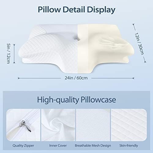 HOMCA Cervical Pillow Memory Foam Pillows - Contour Memory Foam Pillow for Neck Pain Relief, Orthopedic Neck Bed Pillow for Side Sleepers Back and Stomach - Image 7