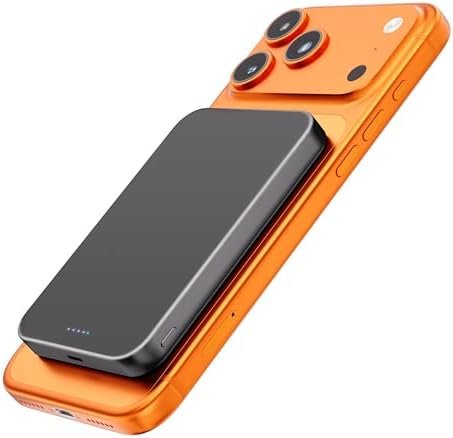 Magnetic Portable Charger – Industry-First Titanium Power Bank, 10,000mAh Ultra-Slim 0.5-Inch Design, 20W Fast Charging Battery Pack for iPhone 17/16/15/14/13/12/Air Series