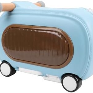 Ride On Luggage Multi Modes Anti Tipping Over 20L Ride On Toddler Rolling Suitcase with Wheels Muisc Lights for Travel (Blue)