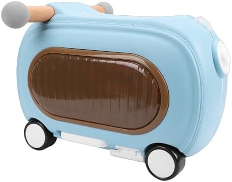 Ride On Luggage Multi Modes Anti Tipping Over 20L Ride On Toddler Rolling Suitcase with Wheels Muisc Lights for Travel (Blue)