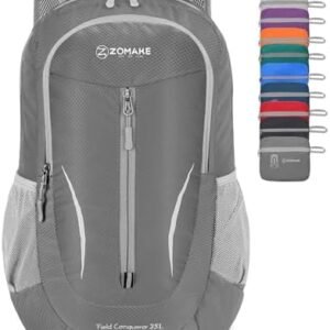 ZOMAKE Ultra Lightweight Packable Backpack 25L, Foldable Hiking Backpacks Water Resistant Small Folding Daypack for Travel(Dimgray NEW)