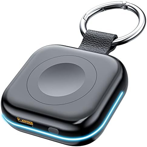 HUOTO Portable Charger for Apple Watch,Wireless Magnetic iWatch Charger 1200mAh Power Bank Travel Keychain Accessories Smart Chargers for Apple Watch Series 11/10/9/8/7/6/SE/5/4/3/2/1/UItra/UItra 2